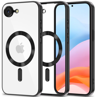 Θήκη iPhone 16e Tech-Protect MagFlex Διάφανη Σιλικόνης με MagSafe - Shiny Black (5906302360246)