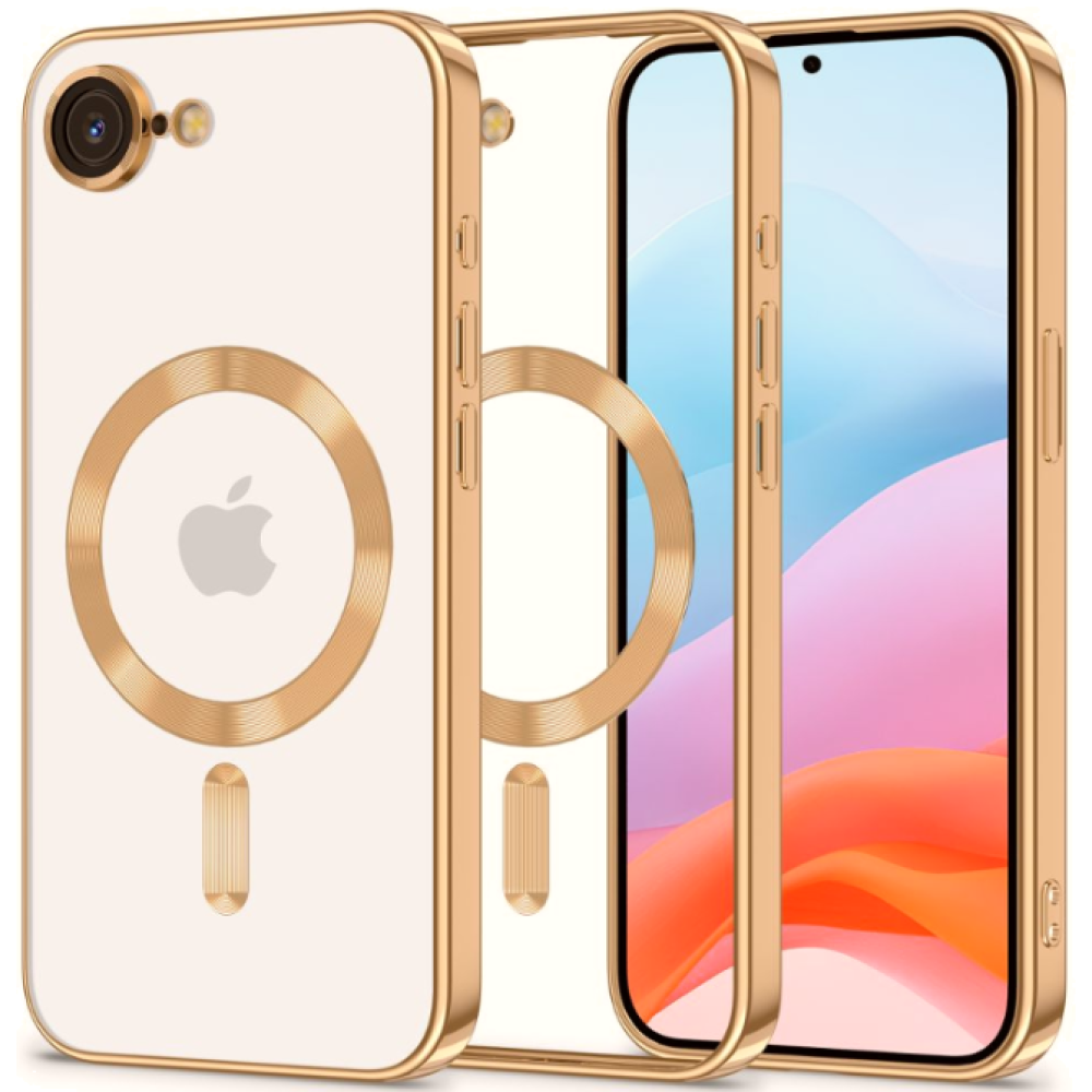 Θήκη iPhone 16e Tech-Protect MagFlex Διάφανη Σιλικόνης με MagSafe - Shiny Gold (5906302360239)