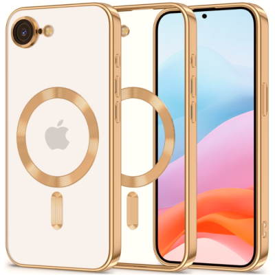 Θήκη iPhone 16e Tech-Protect MagFlex Διάφανη Σιλικόνης με MagSafe - Shiny Gold (5906302360239)
