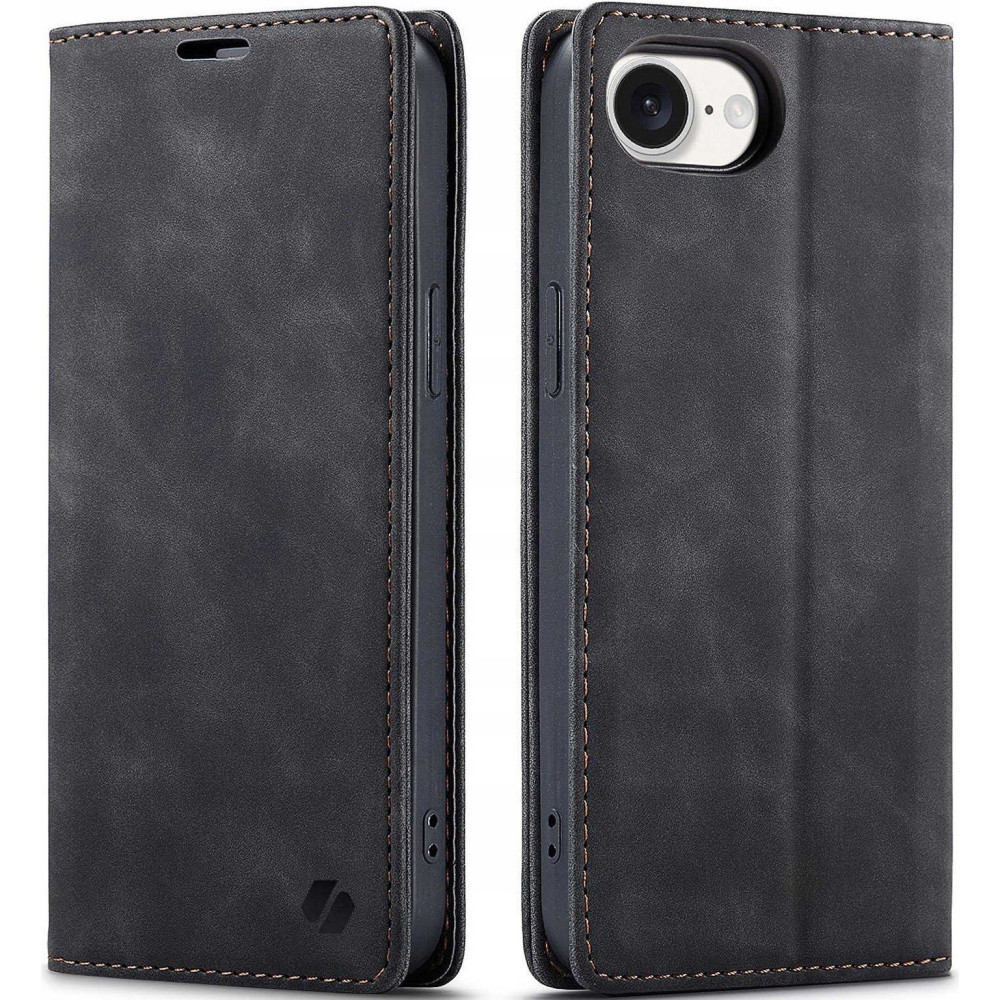 Θήκη iPhone 16e Spacecase Wallet Πορτοφόλι - Black (5905719117917)