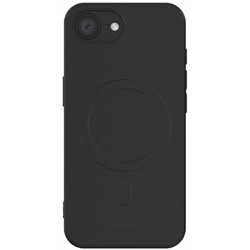 Θήκη iPhone 16e Spacecase Silicone Magnetic Case Σιλικόνης με MagSafe - Black (5905719117924)