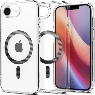 Θήκη iPhone 16e Spigen Ultra Hybrid MagFit Σκληρή με MagSafe - Clear / Carbon Fiber (ACS09140)