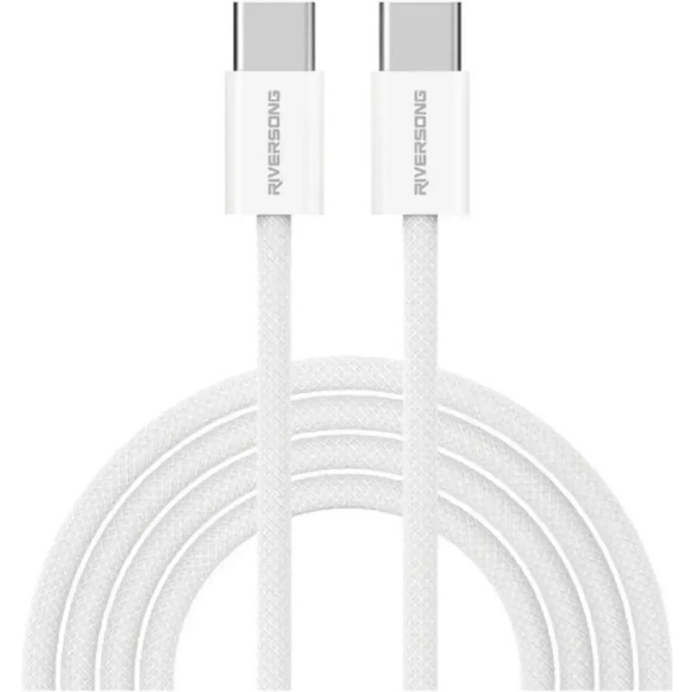 Καλώδιο Type-C Riversong Lotus 10 σε Type-C για Φόρτιση & Μεταφορά Δεδομένων 100cm 60W - Light Gray (CT53)