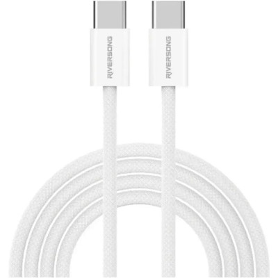 Καλώδιο Type-C Riversong Lotus 10 σε Type-C για Φόρτιση & Μεταφορά Δεδομένων 100cm 60W - Light Gray (CT53)