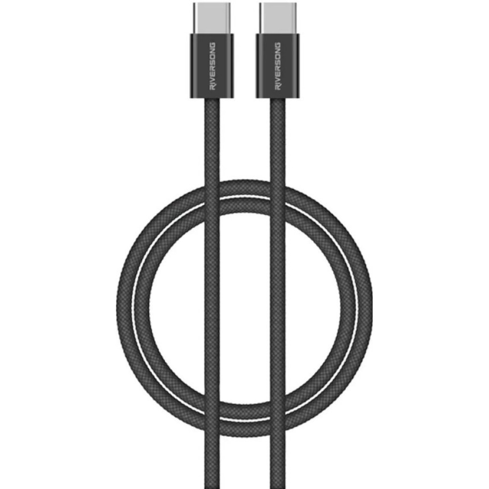 Καλώδιο Type-C Riversong Lotus 10 σε Type-C για Φόρτιση & Μεταφορά Δεδομένων 100cm 60W - Black (CT53BL)