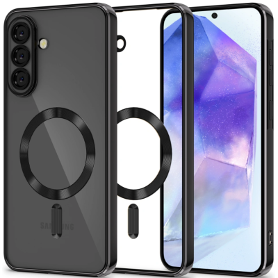 Θήκη Samsung Galaxy A56 Tech-Protect MagFlex Διάφανη Σιλικόνης με MagSafe - Shiny Black (5906302362233)