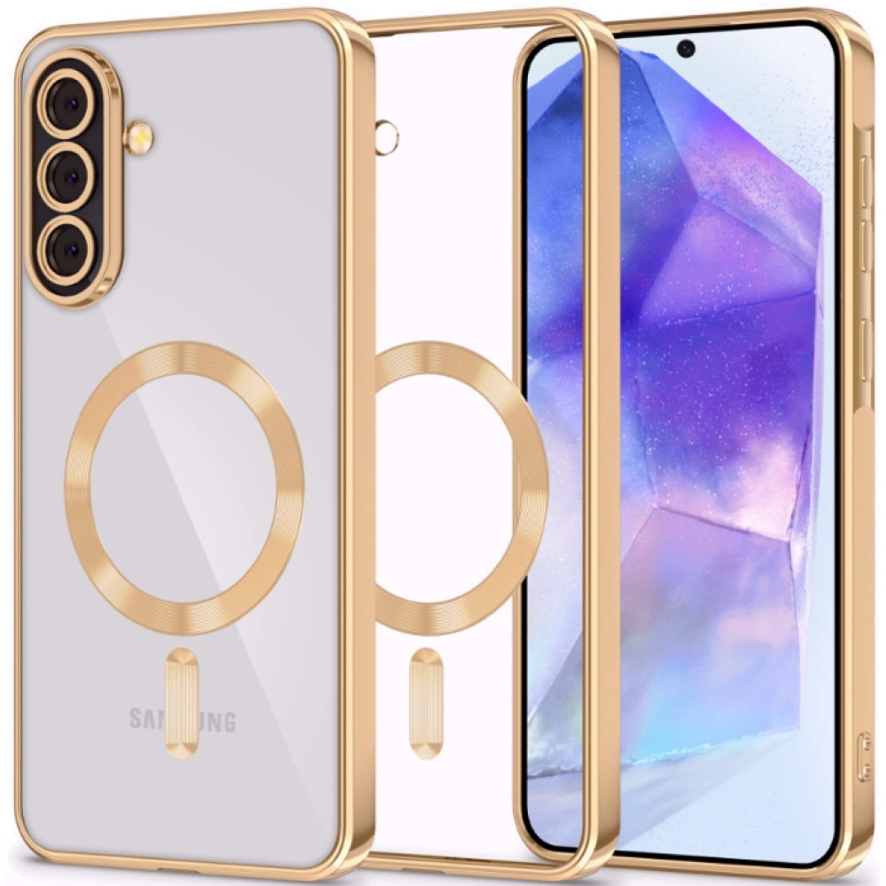 Θήκη Samsung Galaxy A56 Tech-Protect MagFlex Διάφανη Σιλικόνης με MagSafe - Shiny Gold (5906302362240)