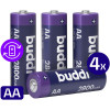 Μπαταρίες Buddi Επαναφορτιζόμενες AA Ni-MH 2.800mAh 1.2V 4 Τεμάχια - Purple (8719246466786)