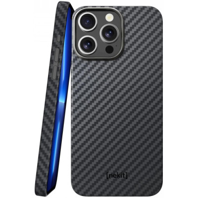 Θήκη iPhone 13 Pro Nekit Fiber Σκληρή με MagSafe Aramid Fiber 1mm 1500D Kevlar - Black (8719246462788)