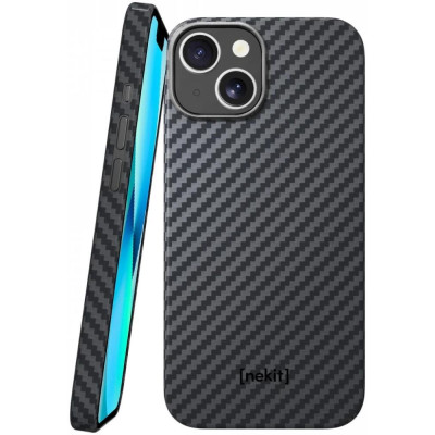 Θήκη iPhone 13 Nekit Fiber Σκληρή με MagSafe Aramid Fiber 1mm 1500D Kevlar - Black (8719246462771)