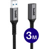 Καλώδιο Buddi Flex Extension Cable Επέκτασης USB-A (Male) σε USB-A (Female) 15W 300cm 5 Έτη Εγγύηση - Black (8719246459535)