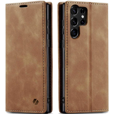 Θήκη Samsung Galaxy S25 Ultra Spacecase Wallet Πορτοφόλι - Light Brown (5905719114701)