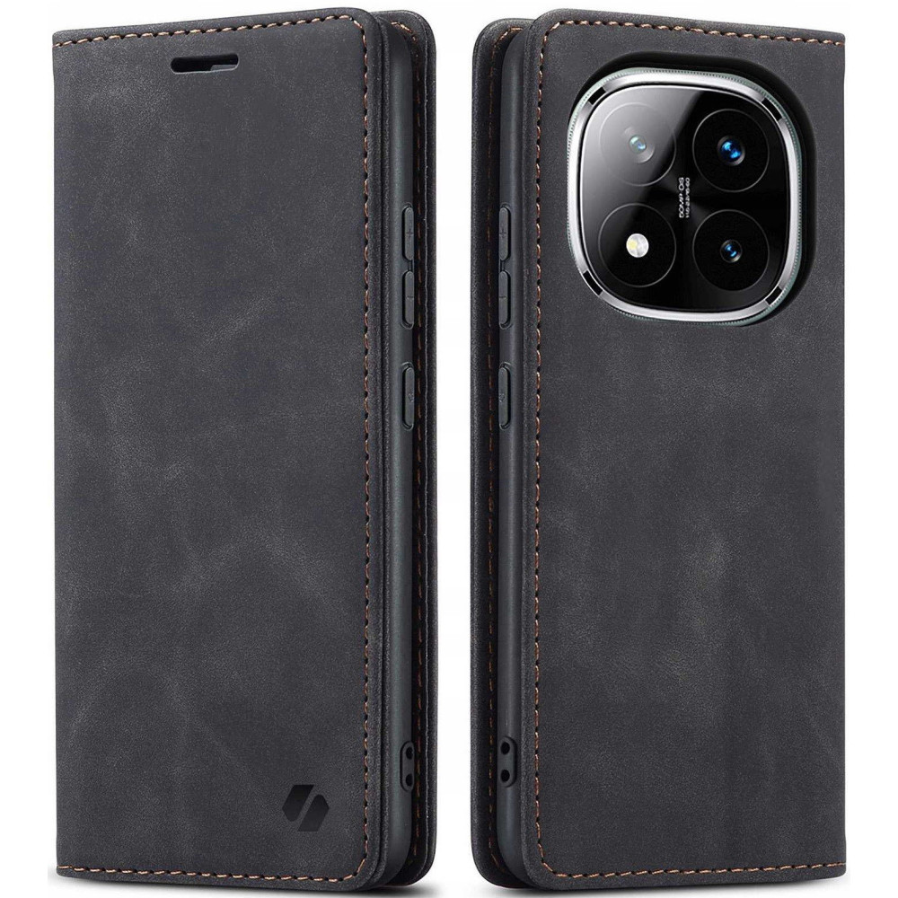 Θήκη Xiaomi Redmi Note 14 Pro 5G / Poco X7 Spacecase Wallet Πορτοφόλι - Black (5905719117658)