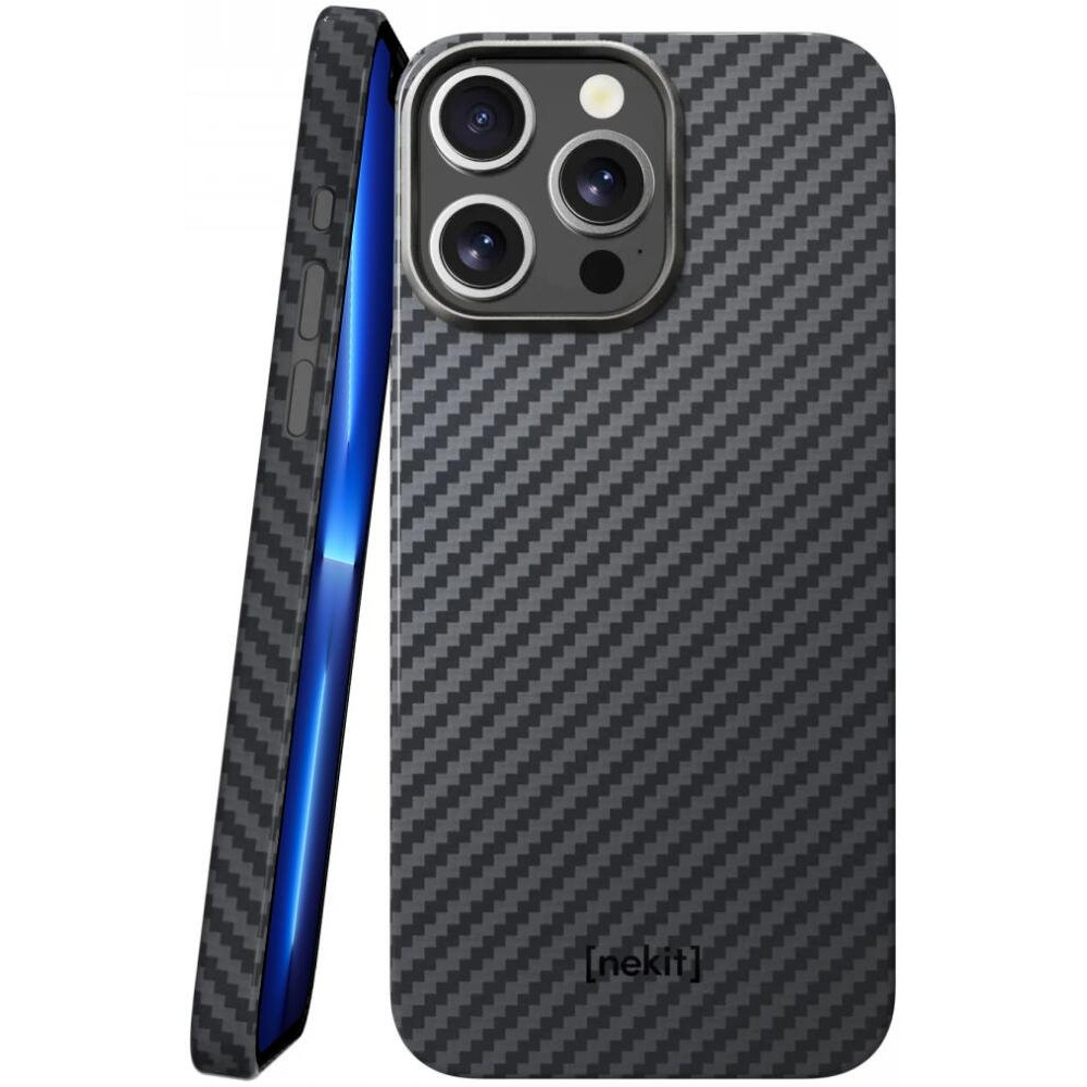 Θήκη iPhone 13 Pro Max Nekit Fiber Σκληρή με MagSafe Aramid Fiber 1mm 1500D Kevlar - Black (8719246462795)