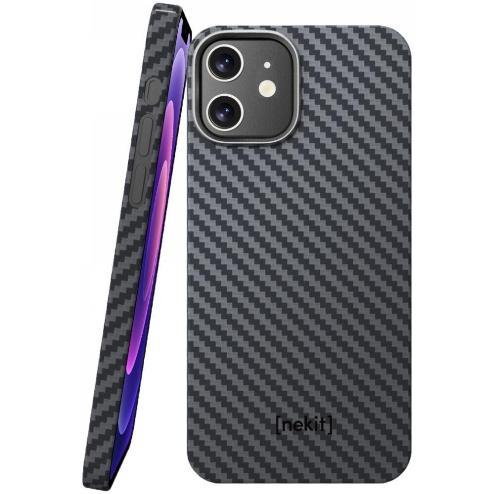 Θήκη iPhone 12 / 12 Pro Nekit Fiber Σκληρή με MagSafe Aramid Fiber 1mm 1500D Kevlar - Black (8719246462764)