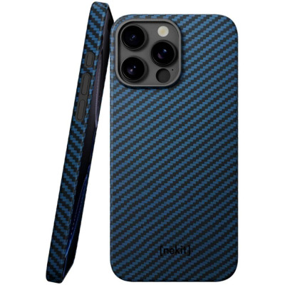 Θήκη iPhone 16 Pro Nekit Fiber Σκληρή με MagSafe Aramid Fiber 1mm 1500D Kevlar - Blue (8719246469565)