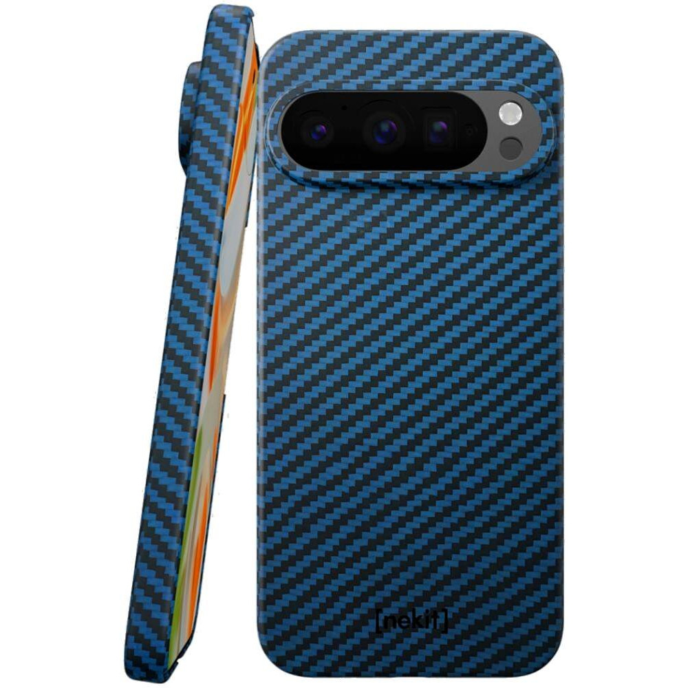 Θήκη Google Pixel 9 / 9 Pro Nekit Fiber Σκληρή με MagSafe Aramid Fiber 1mm 1500D Kevlar - Blue (8719246469695)