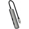 Αντάπτορας Satechi 4in1 USB-C Slim Multiport 4K Adapter Type-C (male) σε 2 x USB-A 10Gbps 1 x Type-C 85W 1 x HDMI 4K - Space Grey (ST-P4SM)