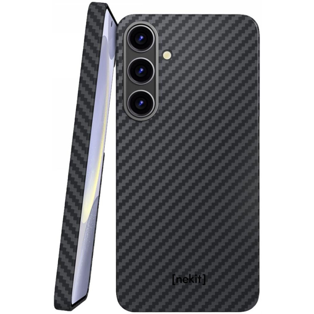 Θήκη Samsung Galaxy S25 Nekit Fiber Σκληρή με MagSafe Aramid Fiber 1mm 1500D Kevlar - Black (8719246469350)