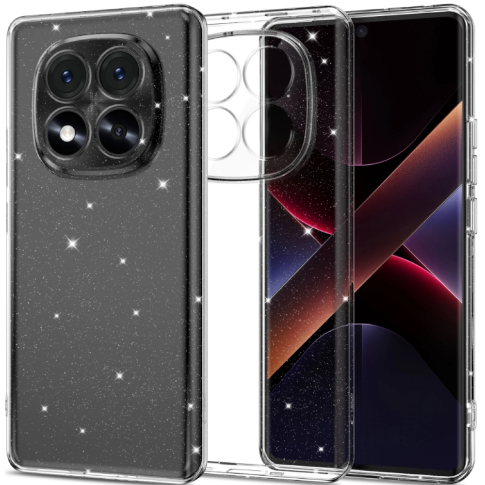 Θήκη Xiaomi Redmi Note 14 Pro 5G / Poco X7 Tech-Protect FlexAir Διάφανη Σιλικόνης - Glitter (5906302361533)