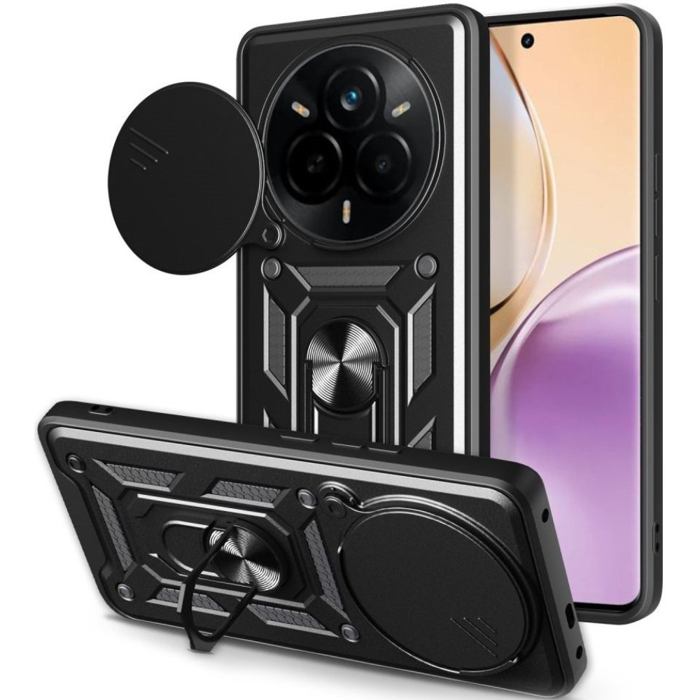 Θήκη Realme 14 Pro Tech-Protect Camshield Pro Ανθεκτική με Κάλυμμα για την Κάμερα & Ring Holder - Black (5906302361915)