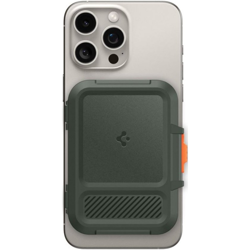 Universal Θήκη Spigen Lock Fit MagFit Card Holder / Wallet MagSafe Πορτοφόλι για Κάρτες - Military Green (AFA08528)