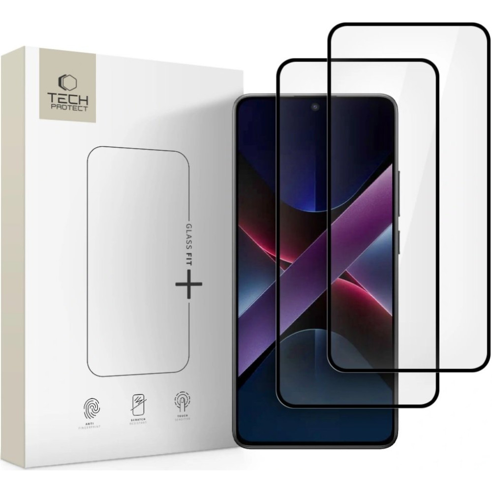 Tempered Glass Xiaomi Poco X7 Pro Tech-Protect Glass Fit+ Full Face Αντιχαρακτικό Γυαλί Προστασίας Οθόνης 2 Τεμάχια - Black (5906302361335)