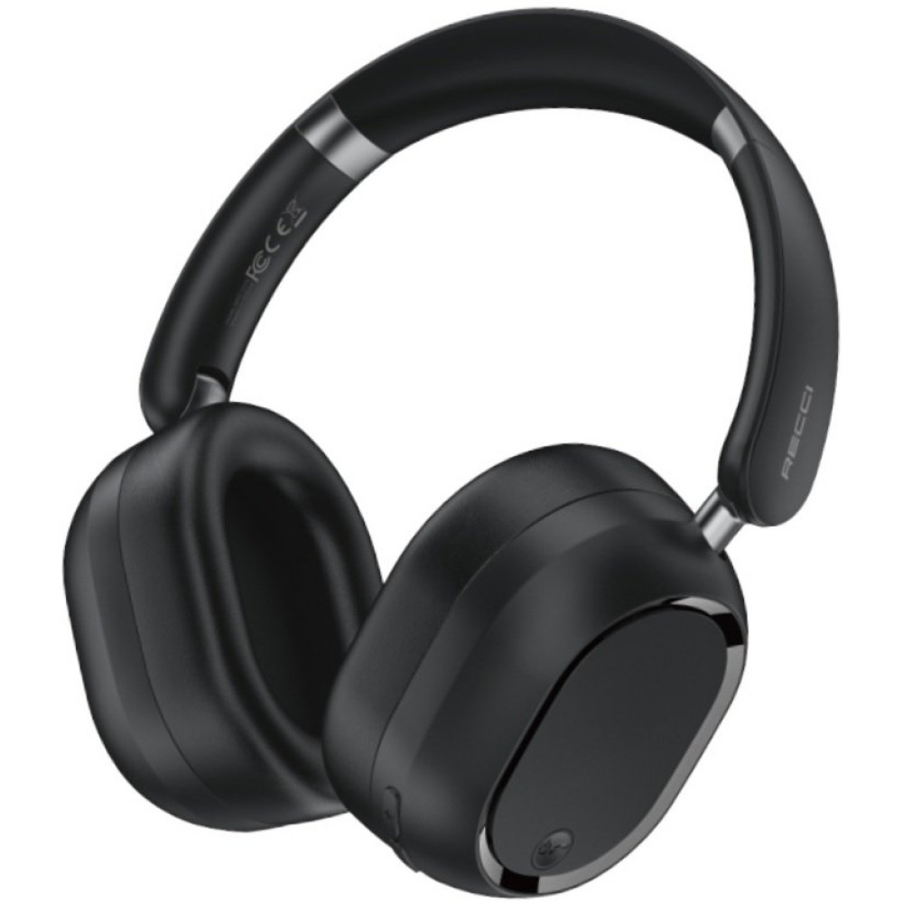 Bluetooth Ακουστικά Recci REP-W79 Wireless Ασύρματα Κεφαλής με Τεχνολογία ANC Ακύρωσης Θορύβου - Black (6955482532812)
