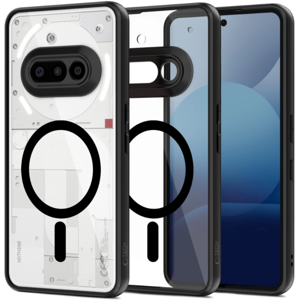 Θήκη Nothing Phone 3a Tech-Protect MagMat Σκληρή Διάφανη με MagSafe - Black / Clear (5906302362974)
