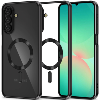 Θήκη Samsung Galaxy A26 Tech-Protect MagFlex Διάφανη Σιλικόνης με MagSafe - Shiny Black (5906302362752)