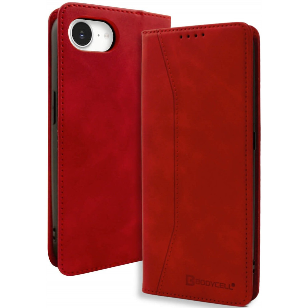 Θήκη iPhone 16e Bodycell Book Case Πορτοφόλι - Red (5206015079870)