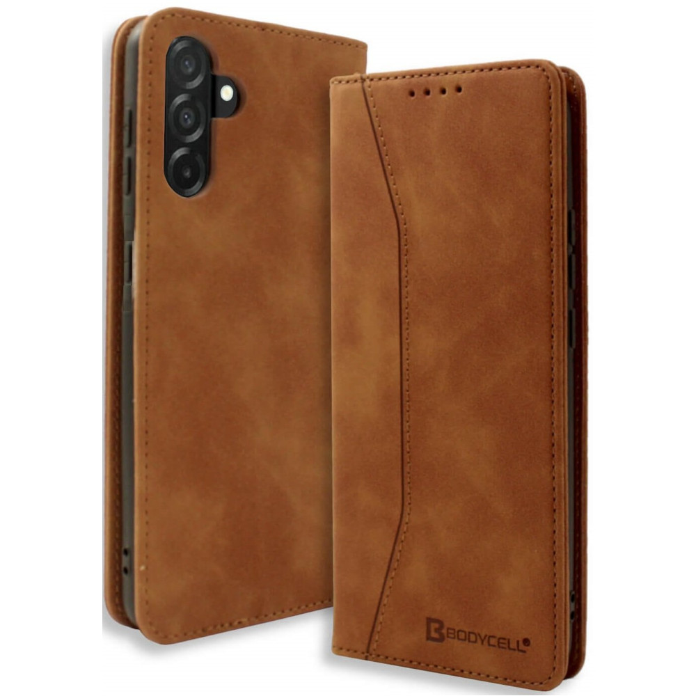 Θήκη Samsung Galaxy A36 Bodycell Book Case Πορτοφόλι - Brown (5206015080470)