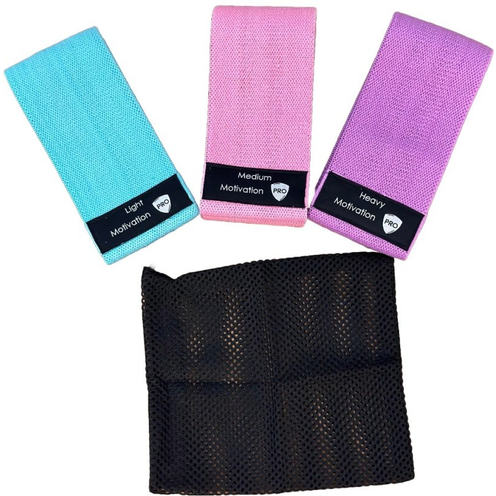 Λάστιχα Γυμναστικής MotivationPro Σετ με 3  Fitness Mini Loop Bands Αντίστασης - Multicolour (021281213286)