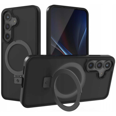 Θήκη Samsung Galaxy S25 Spacecase Ring Pro Mag Σκληρή με MagSafe & KickStand - Black (5905719114084)