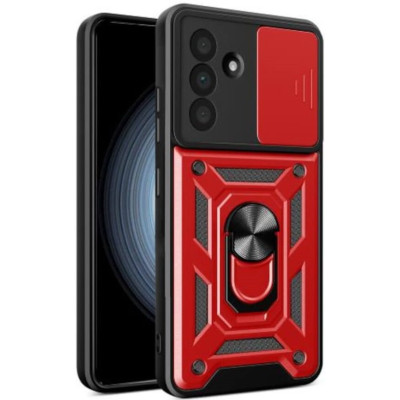 Θήκη Samsung Galaxy A36 Bodycell Armor Slide Ανθεκτική με Κάλυμμα για την Κάμερα & Μεταλλικό Ring Holder - Red (5206015080890)