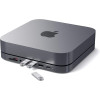 Satechi Stand Hub Βάση Αλουμινίου για Mac Mini 2023 / M1 2020 / 2018 / Mac Studio 2023 / 2022 Με Θύρες 1 x Type-C / 3 x USB-A / 1 x 3.5mm Jack / 1 x SD & Micro SD - Space Gray (ST-ABHFM)