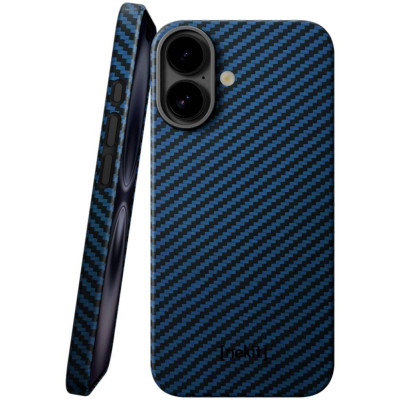 Θήκη iPhone 16 Plus Nekit Fiber Σκληρή με MagSafe Aramid Fiber 1mm 1500D Kevlar - Blue (8719246469572)