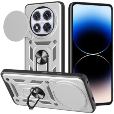 Θήκη Xiaomi Redmi Note 14 Pro Plus 5G Bodycell Armor Slide Ανθεκτική με Κάλυμμα για την Κάμερα & Μεταλλικό Ring Holder - Silver (5206015081170)
