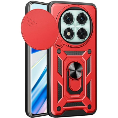 Θήκη Xiaomi Redmi Note 14 Pro 5G / Poco X7 Bodycell Armor Slide Ανθεκτική με Κάλυμμα για την Κάμερα & Μεταλλικό Ring Holder - Red (5206015081132)