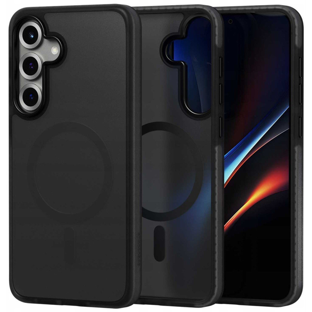 Θήκη Samsung Galaxy S25 Plus Spacecase Hybrid Fusion Mag Ημιδιάφανη Σκληρή με MagSafe - Black (5905719114282)