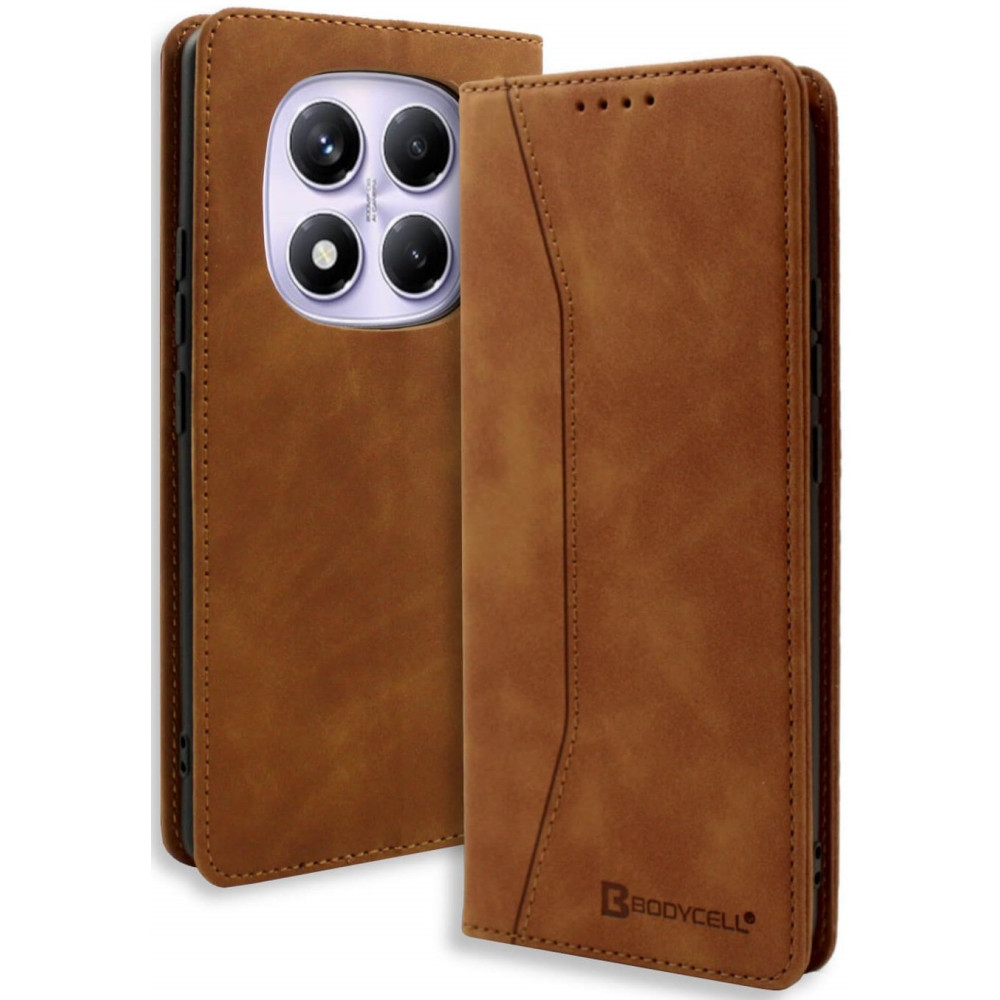Θήκη Xiaomi Redmi Note 14 Pro 5G / Poco X7 Bodycell Book Case Πορτοφόλι - Brown (5206015080715)