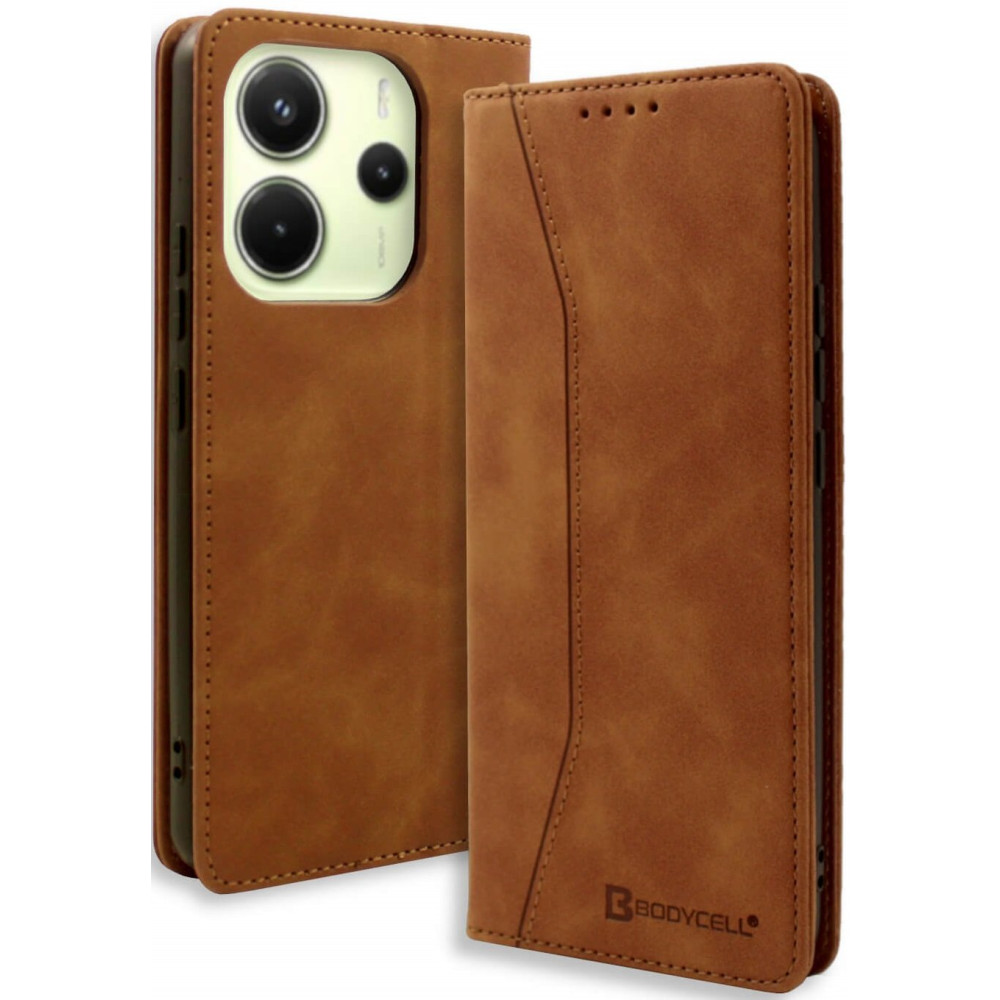 Θήκη Xiaomi Redmi Note 14 5G Bodycell Book Case Πορτοφόλι - Brown (5206015080654)