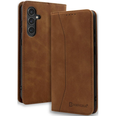 Θήκη Samsung Galaxy S25 Plus Bodycell Book Case Πορτοφόλι - Brown (5206015080562)