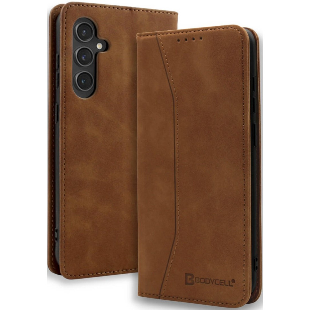 Θήκη Samsung Galaxy S25 Bodycell Book Case Πορτοφόλι - Brown (5206015080531)