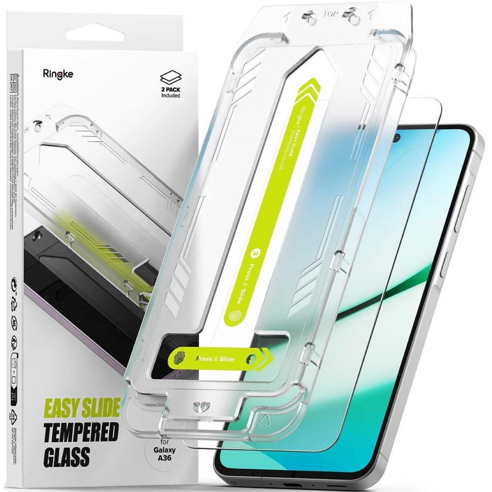 Tempered Glass Samsung Galaxy A36 Ringke Easy Slide Αντιχαρακτικό Γυαλί Προστασίας Οθόνης 2 Τεμάχια - Clear (8800293852353)