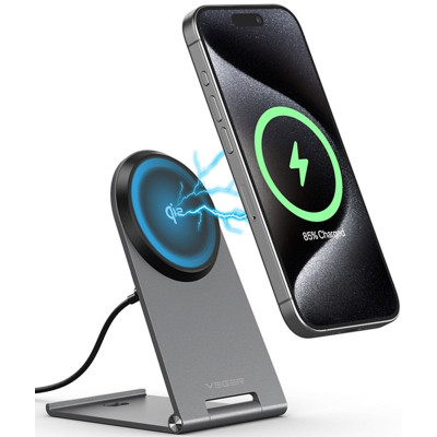 Βάση Ασύρματης Φόρτισης Veger Q7 Αλουμινίου Αναδιπλούμενη Qi2 Μαγνητική MagSafe 15W - Tarnish (6977525750014)