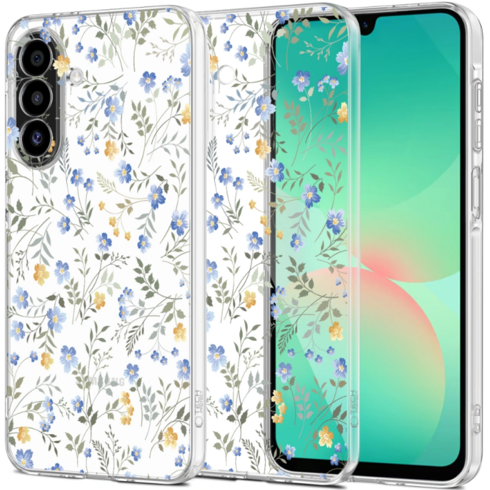 Θήκη Samsung Galaxy A26 Tech-Protect FlexAir Διάφανη Σιλικόνης - Spring Flowers (5906302362714)