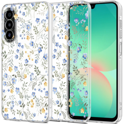 Θήκη Samsung Galaxy A26 Tech-Protect FlexAir Διάφανη Σιλικόνης - Spring Flowers (5906302362714)