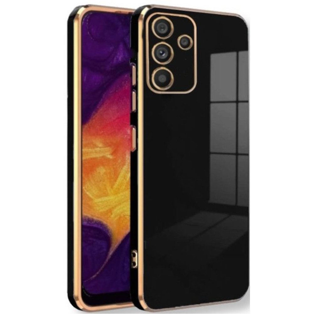 Θήκη Samsung Galaxy S24 FE Bodycell Gold Plated Σιλικόνης - Black (5206015081415)