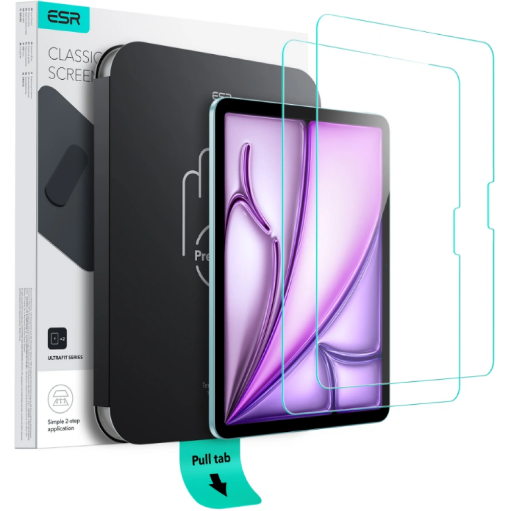 Tempered Glass iPad Air 7 2025 11" / iPad Air 6 2024 11" ESR UltraFit Classic Αντιχαρακτικό Γυαλί Προστασίας Οθόνης 2 Τεμάχια - Clear (4894240267714)